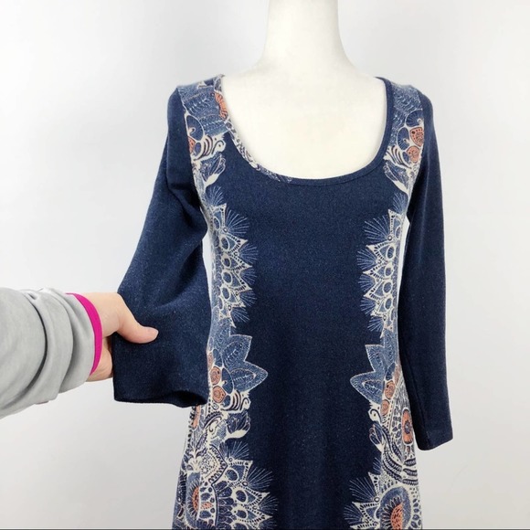 Anthropologie Maeve Navy Eira Sweater Dress Small Long Sleeve - Picture 9 of 15